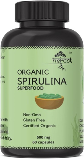 [BRSRAYINDMCAMCL7] Organic Spirulina Protein Powder Capsules - Vitamins & Minerals for Energy - Vegetarian, Gluten Free 100% Pure Superfood for Optimal Health (120 Capsules)