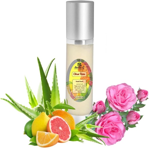 [BRSW2GL6AANQYGTG] 1.7 fl oz (50ml) ANTIOX-C Power Rose Antioxidant Facial Serum with Vitamin C (MAP), Hyaluronic Acid, Coenzyme Q10, DMAE, Alpha-Lipoic, Retinyl Palmitate, Vitamins B3, B5, E