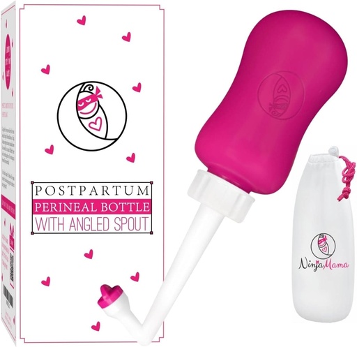 [BRSWYCQ6BUPBEEYU] נינג'ה אמא פרי בקבוק עבור Postpartum Care Post Partum Essentials for Pain Relief, Tears & Hemorrhoids After Birth Portable Perineal Bottle with Angeld Spout Labor & Delivery Hospital Bag.