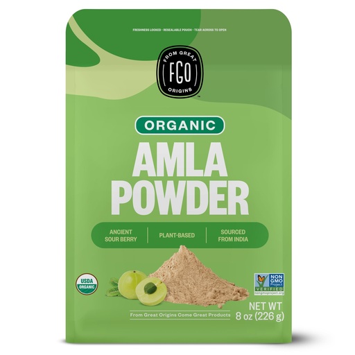[BRSWGAQ3BYCG2DLU] FGO Organic Amla Powder, 8oz, USDA Organic Indian Gooseberry (Amalaki), Non-GMO, Natural Vitamin C - 100% Raw and Natural (Pack of 1)