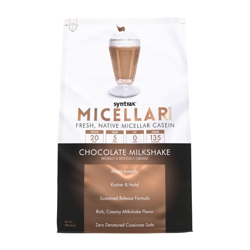 [BRSWIYIROYMRCEDO] Syntrax Nutrition Micellar Creme, Fresh, Native Micellar Casein, Chocolate Milkshake, 2 lb