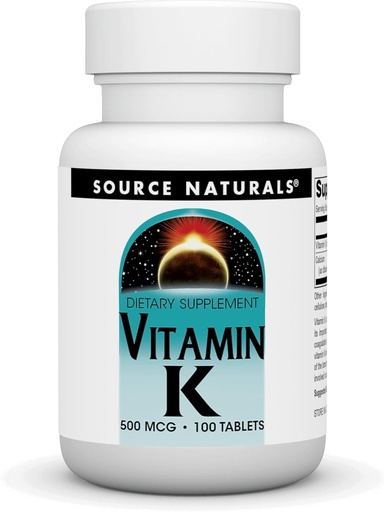 [BRSWIYTYO4HRUDA7] Source Naturals Vitamin K - 500 mcg - 100 Tablets