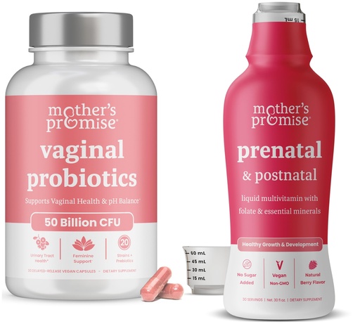 [BRSRAZLQB4JRYFDA] Mother's Promise Prenatal & Postnatal Multivitamin Liquid & Vaginal Probiotics for Women Bundle