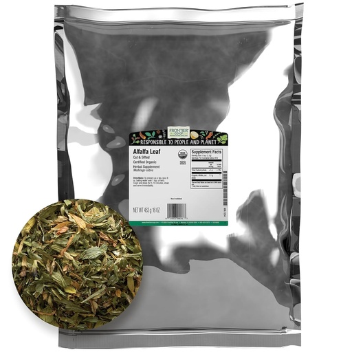 [BRSWIYQTPMJRSH3Y] FRONTIER Organic Cut Sifted Alfalfa Leaf, 16 OZ