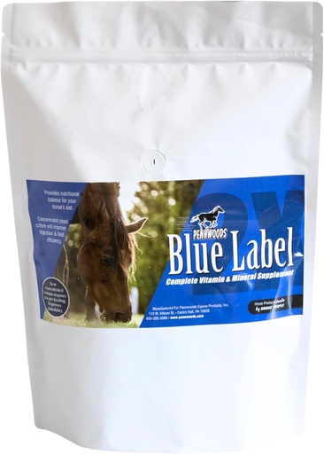 [BRSWIHYDO4HWMFLO] Pennwoods Equine Products Blue Label 2x - 4 LBS | Horse Vitamin | Strength | Horse Supplement | Improve Digestion | Feed Efficiency | Weight Gain | Body Conditioning | Horse Nutrition | Endurance | Ho