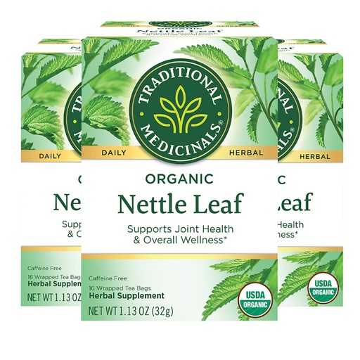 [BRSWIYD7PIAGIF32] Traditional Medicinals Organic Nettle Leaf Herbal Tea, Supports Joint Health & Overall Wellness, (Pack of 3) - 48 Tea Bags Total