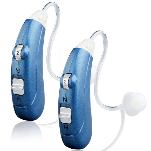 [BRSW2BQ3OR6BYFA4] Hearing Amplifier for Seniors Adults with Noise Cancelling,Personal Hearing Enhancement Sound Amplifier,Digital Hearing Amplifier Aid with 500hr Battery Life,Invisible Slim Tube with Cleaning Kit,Blue,Pair