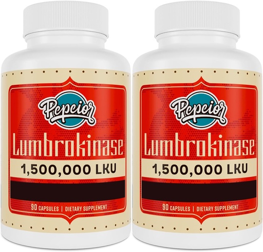 [BRSROGIBCQBWEFLV] Lumbrokinase 200mg (Max Activity 1,500,000 LKU) - Lumbrokinase Enzymes Supplement, More Effective Than Nattokinase - 90 Capsules (2 Bottles)
