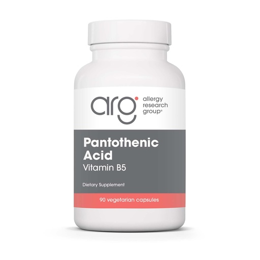 [BRSWIYAKO4DRAF3E] Allergy Research Group ARG Pantothenic Acid - 500 mg Vitamin B5 - Supports Metabolism & Adrenal Gland - Vegetarian Capsules - Hypoallergenic Formula - 90 Servings - 90 Count