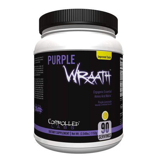 [BRSWIEIGCIPWMYLO] CONTROLLED LABS Purple Wraath, BCAA and EAA Amino Acid Supplement, with Endurance Blend Intra Workout Powder, Optimal Endurance, Focus, and Stamina (Lemonade, 90 Servings)
