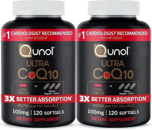 [BRSWGYL3DMFWKYD6] Qunol Ultra CoQ10 100mg, 3x Better Absorption, Patented Water and Fat Soluble Natural Supplement Form of Coenzyme Q10, Antioxidant for Heart Health, 240 Count Softgels