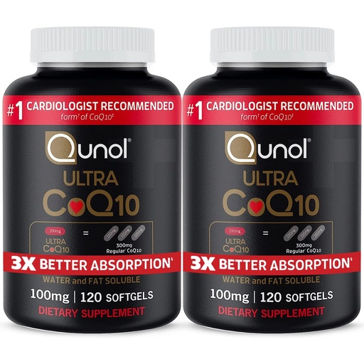 [BRSWGYL3DMFWKYD6] Qunol Ultra CoQ10 100mg, 3x Better Absorption, Patented Water and Fat Soluble Natural Supplement Form of Coenzyme Q10, Antioxidant for Heart Health, 240 Count Softgels