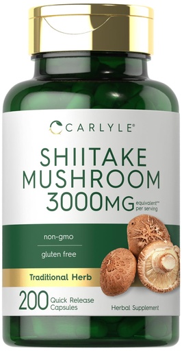 [BRSRMZD5CENQO3Y6] Carlyle Shiitake Mushroom Extract | 200 Capsules | Non-GMO, Gluten Free