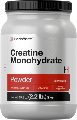 [BRSRMAIRCF7GKCDO] Horbäach Creatine Monohidrato Powder | 2.2lbs (35.2 oz) | Micronized and Unflavored | Vegetarian, Non-GMO e Gluten Suplemento gratuíto