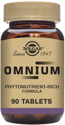 [BRSWIYT3OMABODLC] Solgar Omnium - 90 Tabletter - Phytonutrient Complex + Multiple Vitamin & Mineral Formula - Ikke-GMO, Vegan, Glutenfri - 45 Services