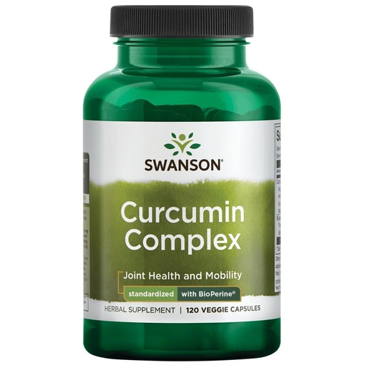 [BRSWGEIBAAFA4CY6] Swanson Curcumin Complex - Herbal Supplement Supporting Joint Health, Mobility & Physical Function - Standardized with BioPerine for Maximum Absorption - (120 Veggie Capsules)