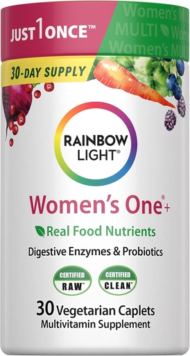 [BRSWIFYFOUIQA3DO] Rainbow Light Womens One High-Potency Daily Multivitamin, Womens Multivitamin Provides High-Potency Immune Support, With Vitamin C, Biotin and Ashwagandha, Vegetarian, 30 Count