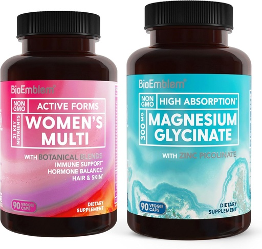 [BRSRAFA7DECRQH35] BioEmblem Magnésium Glycinate avec le zinc et la multivitamine des femmes