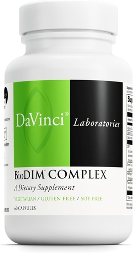 [BRSWI2T2CV5BQFLE] DAVINCI Labs Complexo BioDIM - Suplemento de soporte hormonal con vitamina D3, DIM, extracto de té verde, vitamina E, calcio, HMRlignan e Trans-Resveratrol * - 60 cápsulas (30 cápsulas)