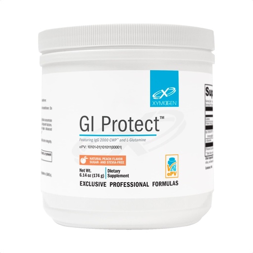 [BRSRMGQTDMGWA3TZ] XYMOGEN GI Protect - IgG Immunoglobulin L-Glutamine Powder Supplement - Supports GI Lining + Gut Health, Cytokine Balance, Immune Health + Tissue Repair, Sugar & Stevia Free - Peach Flavor (6.14 oz)