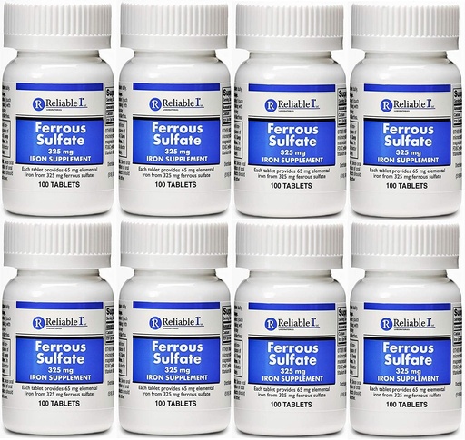 [BRSWECQCO4PGMCDZ] Ferrous Sulfate Iron 325 mg Generic for Feosol 100 Tablets PACK of 8