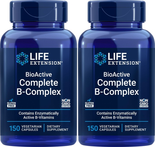 [BRSROALRBN7WM2A7] Life Extension BioActive Complete B-Complex, 150 Veg Caps (Pack of 2)