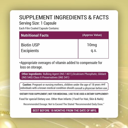 [BRSRAFA5B4NGCHYV] 플랜트 기반 바이오틴 보충 캡슐 DHT 차단제, 오메가 & 바이오틴, Keratin Synthesis 지원 | 강한 머리, 피부 및 손톱 - 90 Veg 캡슐