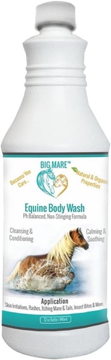 [BRSWGED4CINAMCTF] Big Mare Horse Medicated Body Wash | Clinically Proven Effective for Girth Itch, Scratches, Hives, Rain Rot, Dry, Irritated Skin & Hair Loss | Veterinary Approved & Recommended 32 oz Bottle