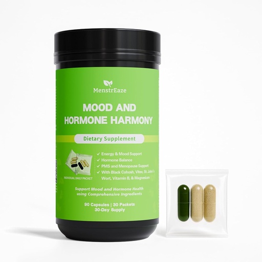 [BRSROHYODEOQIE3X] Equilibrio hormonal para las mujeres – PMS Apoyo Suplemento para el Mood, Cáncer Menstrual, Bloqueo, Perimenopause libre de hormonas " Apoyo a la menopausia, Chasteberry, Cohosh Negro, St. John’s Wort, 30 Packets diarios