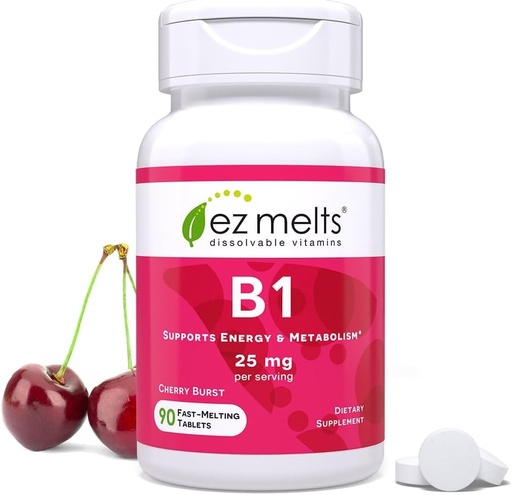 [BRSWIBA7B4EAIETA] EZ Melts Auflösbares Vitamin B1 25 mg, Sugar-Free, 45-Day Supply - 1 Pack