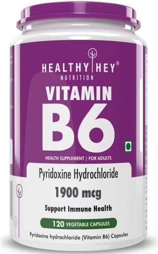 [BRSROHQ7PMIRS23O] Vitamin B6 Pyridoxine -120 Veg. Capsules.