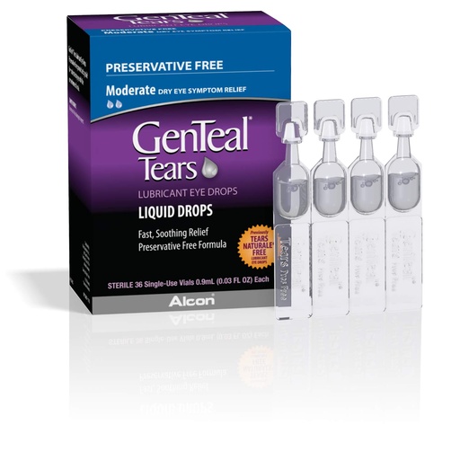 [BRSWGFQ5OQCGGYLL] GenTeal Tears Preservative Free Moderate Lubricant Dry Eye Drops, 36 Vials