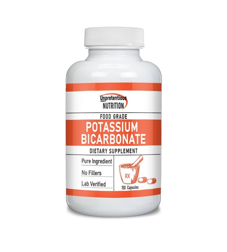 [BRSWGCYHDMNRS3Q3] Unpretentious Potassium Bicarbonate (150 Caps), Dietary Supplement, No Fillers, Lab Verified