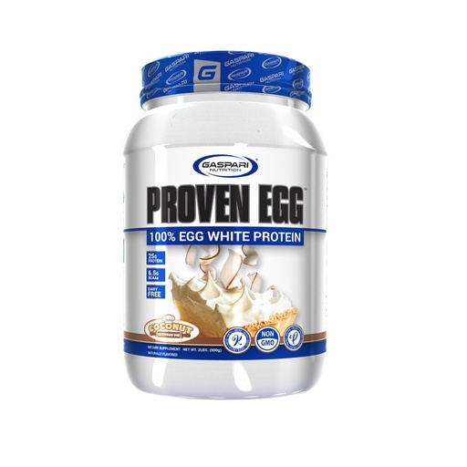 [BRSW22YCBUPBADTU] Gaspari Nutrition Proven Egg, 100% Egg White Protein, 25g Protein, Keto Friendly, Dairy and Lactose Free, Soy Free (2 lbs, Coconut Custard)