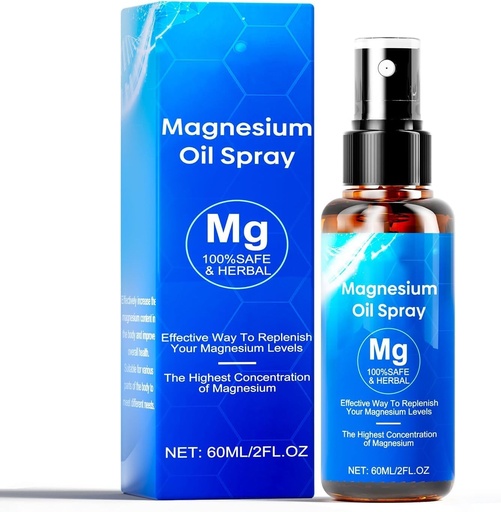 [BRSRAHD7OQGWKGYY] Magnézium olaj spray, 60ml Magnézium Spray, 100% Szerves Magnézium olaj Extra Erő, Promotes Nyugodt alvás és relaxáció, Magnézium Spray a láb, alvás, és a test, Könnyen felszívódik és használata