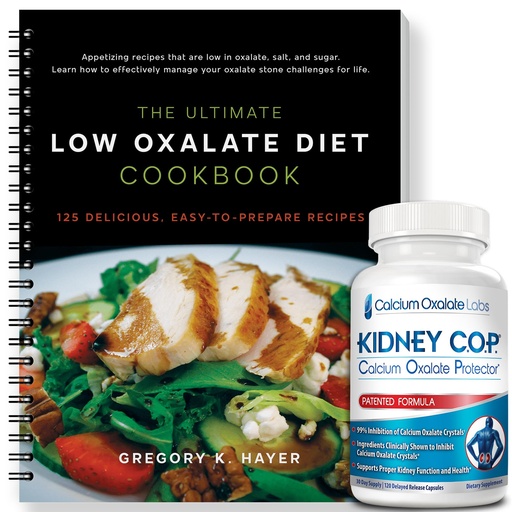 [BRSRA2YEBZ5QYEIZ] KIDNEY C.O.P. Calcium Oxalate Protector 120 Capsules, Patented Kidney Support for Calcium Oxalate Crystals, Stop Recurrence (Starter Pack - (120 Caps) and 1 Ultimate Low Oxalate Diet Cookbook)