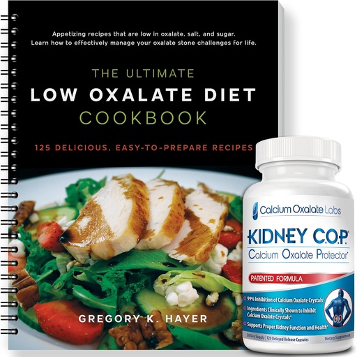 [BRSRA2YEBZ5QYEIZ] KIDNEY C.O.P. Calcium Oxalate Protector 120 Capsules, Patented Kidney Support for Calcium Oxalate Crystals, Stop Recurrence (Starter Pack - (120 Caps) and 1 Ultimate Low Oxalate Diet Cookbook)