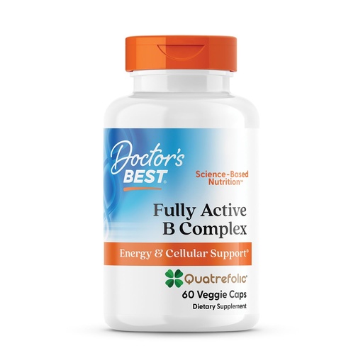 [BRSWGHYZDEHQAHY2] Doctor's Best Fully Active Vitamin B Complex Supplement for Men & Women - Super Complex with Methylated B12 & Folate, B6, Biotin, Pantothenic Acid, & More, Energy Support Caps - 60 Veggie Capsules