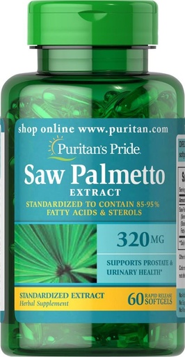 [BRSWIZQ3OYJR6CD6] Puritan's Pride Saw Palmetto Standardized Extract 320 mg-60 Softgels (293)