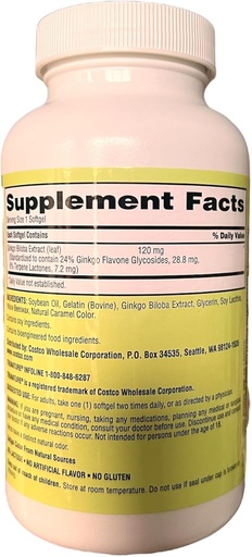 [BRSRAZ3QPMHWGGTH] Gingko Biloba TRU Nature 120mg 340 softgel 1 Pack