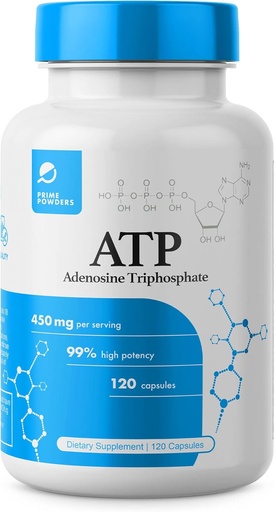 [BRSRMHQBOJ7BYAAV] ATP Capsules - 120 Capsules - Adenosine Triphosphate Disodium - 400mg per Serving - Boost Energy Endurance Stamina