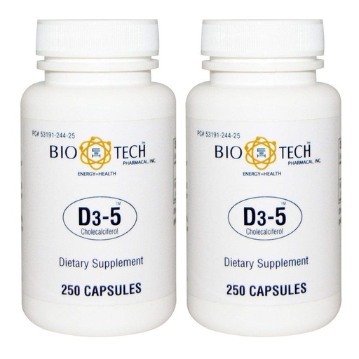 [BRSWKZYMBYDA2YL2] BioTech Pharmacal - D3-5 (5,000 IU) (500 Tablets)