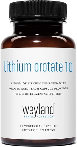[BRSWKYYDPIJQ4HTU] Lithium Orotate 10mg (1 Bottle), 60 Vegetarian Capsules