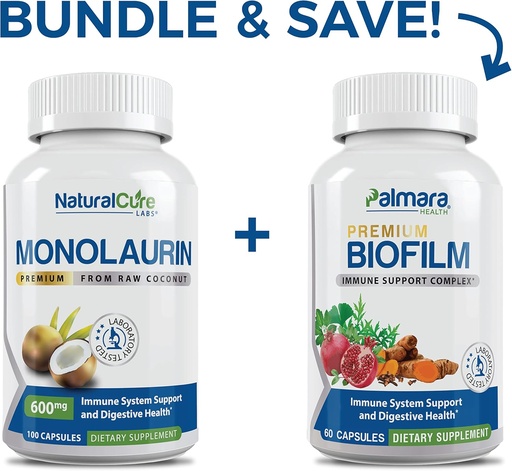 [BRSRMYL2C4NB6E3B] Natural Cure Labs Bundle: Premium Monolaurin 600mg + Biofilm Complex