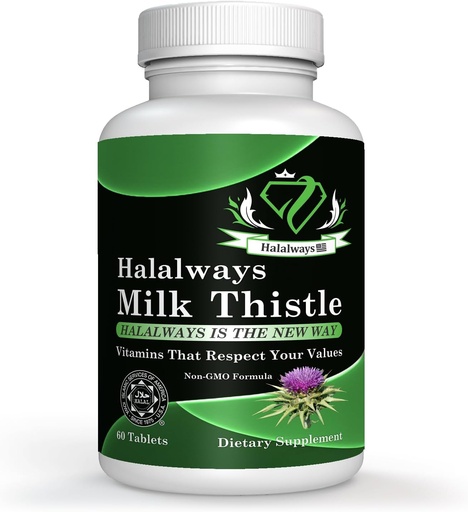 [BRSRAYIYCUNRGH3Z] Halalways Milk Thetle认证的Halal Supplement Milk Thetle Liver Detox 补充 Gentle Herbal Liver 男女清洁剂 - 肝脏健康支持 - 非GMO