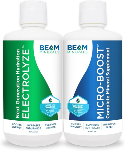 [BRSRMFIQDF5B6YLV] BEAM Minerals Micro-Boost et Electrolyze Advanced Set (Support avancé d'électrolyte et de micronutriments) 100% Biodisponible, ionisé