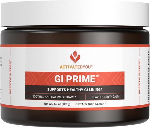 [BRSW2GAQCUJWCEI4] ACTIVATEDYOU GI Prime Digestive Health Drink to Support a Healthy GI Lining, Improve Digestive Comfort and Energy - Berry Calm Flavor (30 Servings)