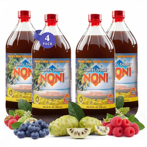 [BRSWYZIPOQGWMYDH] 100 Pure Organic Noni Juice – Tahitian Noni Juice Original Formula | Natural Noni Fruit & Noni Leaf Extract | Non-GMO, No Artificial Additives | Vinali - (32oz, 4 Pack)