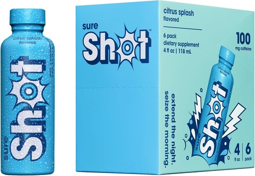 [BRSRAGL4C4JRMHTA] Sure Shot Recovery Drink, Citrus Splash (6 Pack) - Feel Better After Drink, Wake Up Refreshed