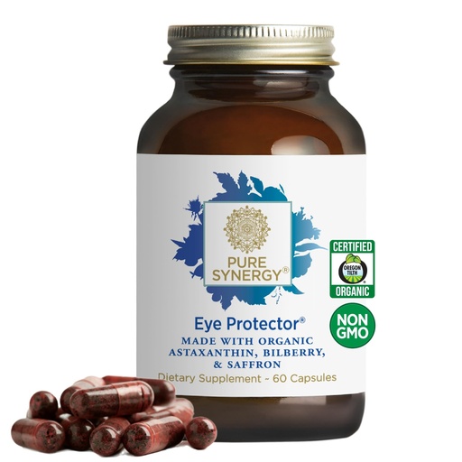 [BRSWIADYBYMA2ETY] PURE SYNERGY Eye Protector | 100% Natural, Vegan Eye Health Supplement | with Organic Astaxanthin, Lutein, & Zeaxanthin | for Healthy Vision (60 Capsules)